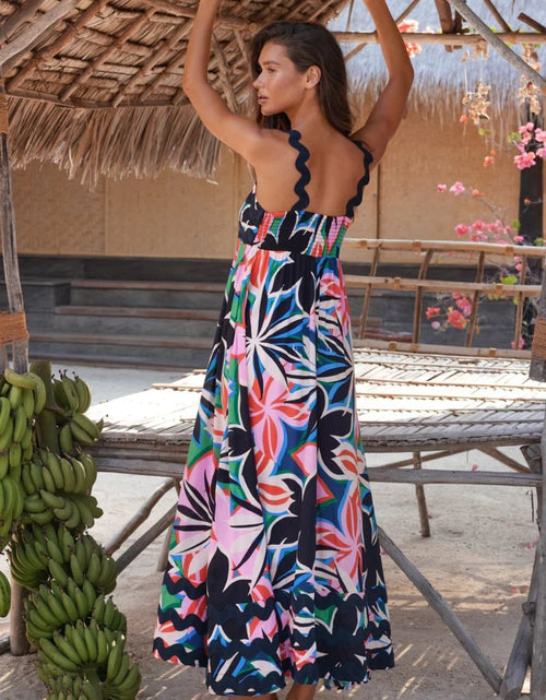 Load image into Gallery viewer, Printed Square Neck Wide Strap Dress
