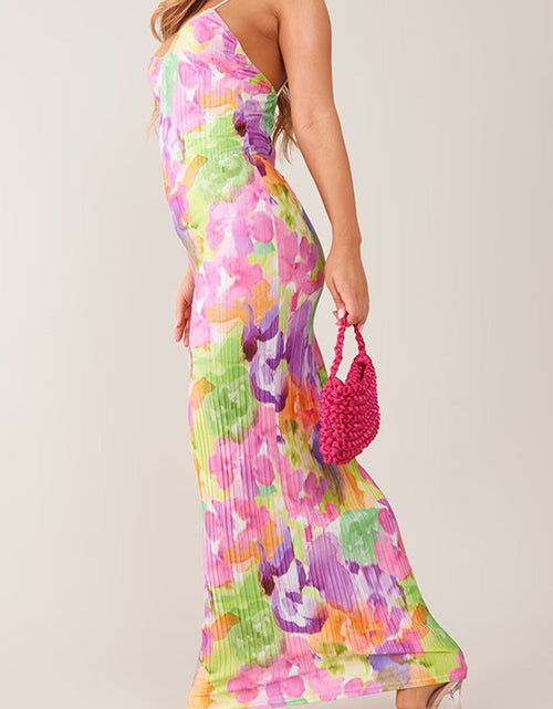 Load image into Gallery viewer, Backless Printed Maxi Cami Dress
