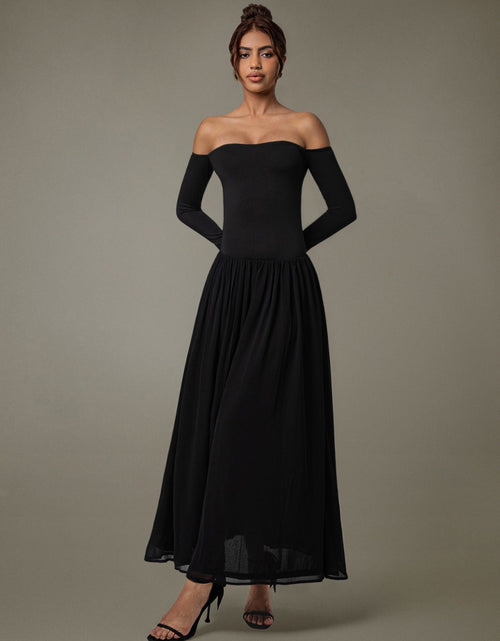 Load image into Gallery viewer, Off Shoulder Long Sleeve Maxi Dress
