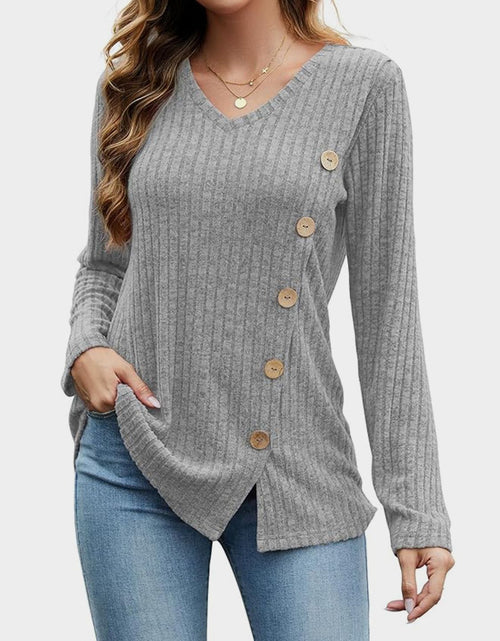 Load image into Gallery viewer, V-Neck Long Sleeve T-Shirt
