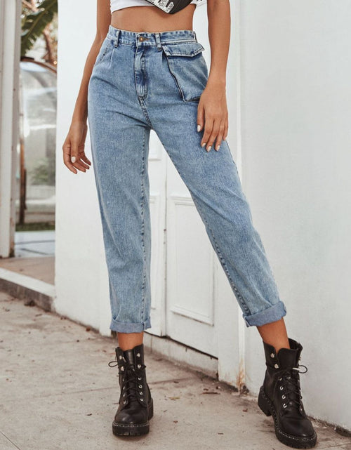 Load image into Gallery viewer, High Waist Straight Leg Jeans
