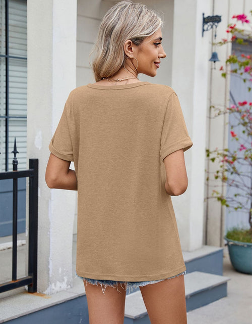 Load image into Gallery viewer, Florira Notched Short Sleeve T-Shirt
