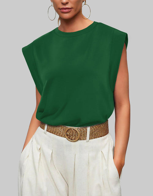 Load image into Gallery viewer, Florira Round Neck Cap Sleeve T-Shirt
