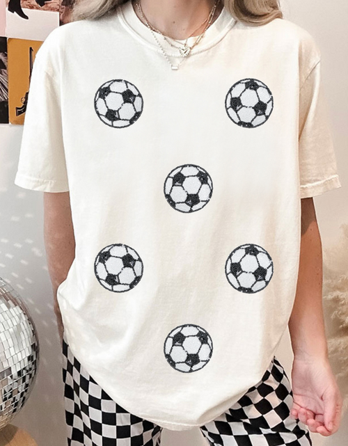 Load image into Gallery viewer, Football Round Neck Short Sleeve T Shirt
