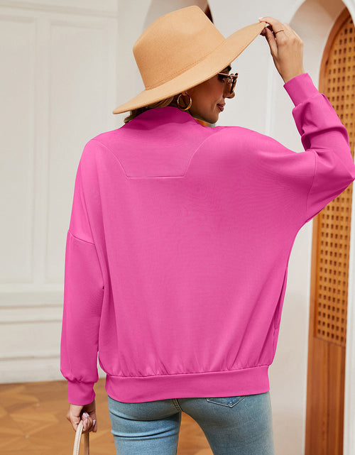 Load image into Gallery viewer, Half-Zip Dropped Shoulder Sweatshirt
