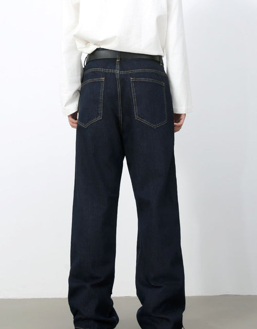 Load image into Gallery viewer, Men's Wide Straight Leg Jeans with Pockets
