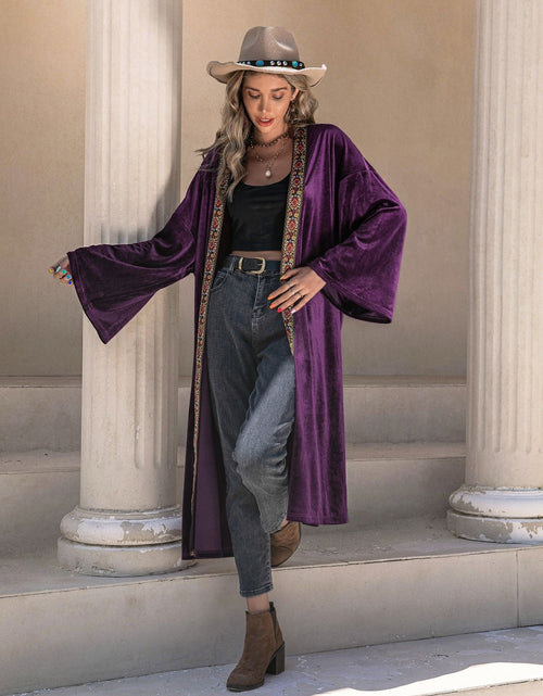 Load image into Gallery viewer, Embroidered Open Front Long Sleeve Cardigan
