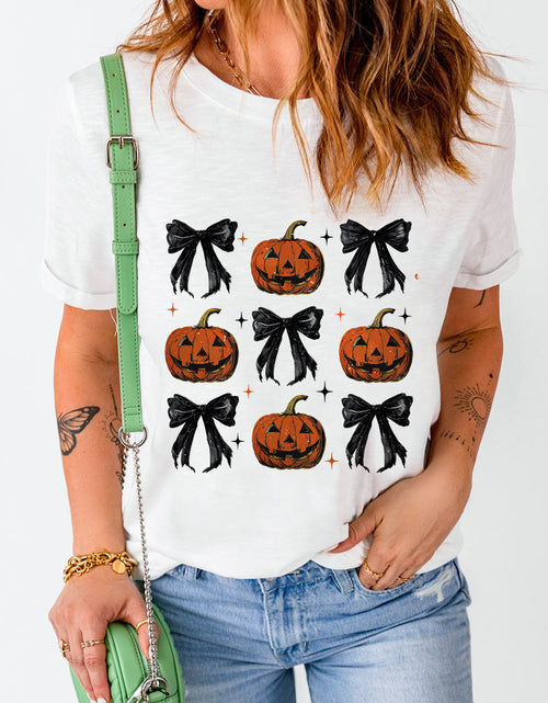 Load image into Gallery viewer, Pumpkin Round Neck Short Sleeve T-Shirt
