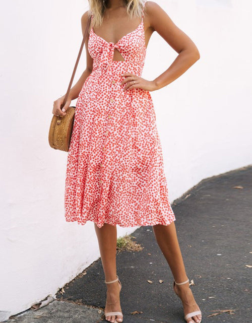 Load image into Gallery viewer, Cutout Smocked Sweetheart Neck Cami Dress
