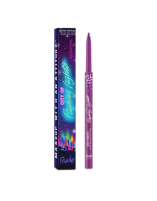 Load image into Gallery viewer, RUDE City of Flashing Lights Micro Retractable Liner - Magenta Fever
