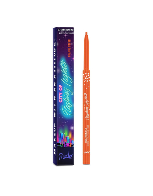 Load image into Gallery viewer, RUDE City of Flashing Lights Micro Retractable Liner - Orange Crush
