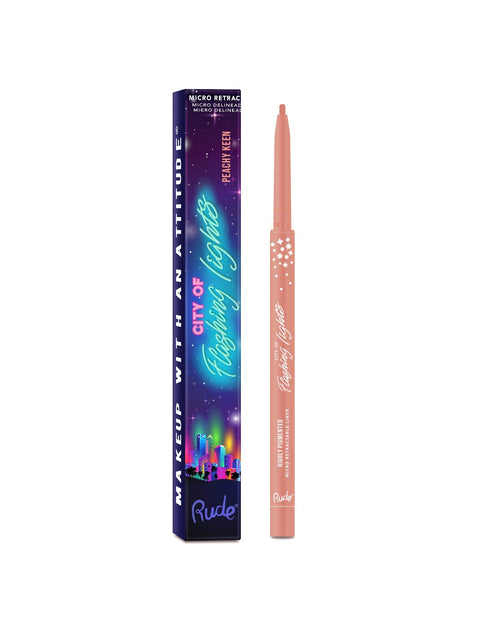 Load image into Gallery viewer, RUDE City of Flashing Lights Micro Retractable Liner - Peachy Keen
