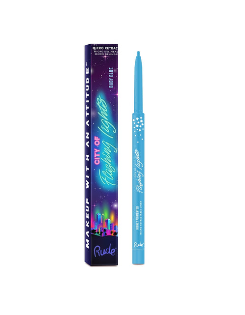 Load image into Gallery viewer, RUDE City of Flashing Lights Micro Retractable Liner - Baby Blue
