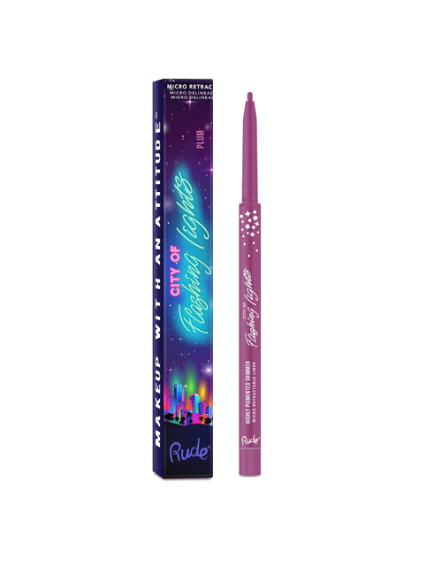 Load image into Gallery viewer, RUDE City of Flashing Lights Micro Retractable Liner - Plum
