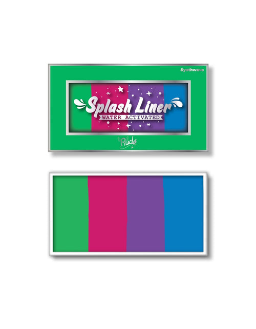 Load image into Gallery viewer, RUDE Splash Liner Water Activated Split Cake Face Body Paint - Synthwave
