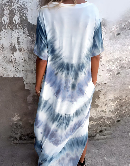 Load image into Gallery viewer, Full Size Pocketed Tie-Dye Short Sleeve Dress
