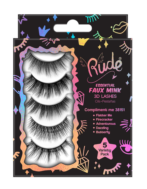 Load image into Gallery viewer, Rude Essential Faux Mink 3D Lashes 5 Multi-Pack - Compliment Me
