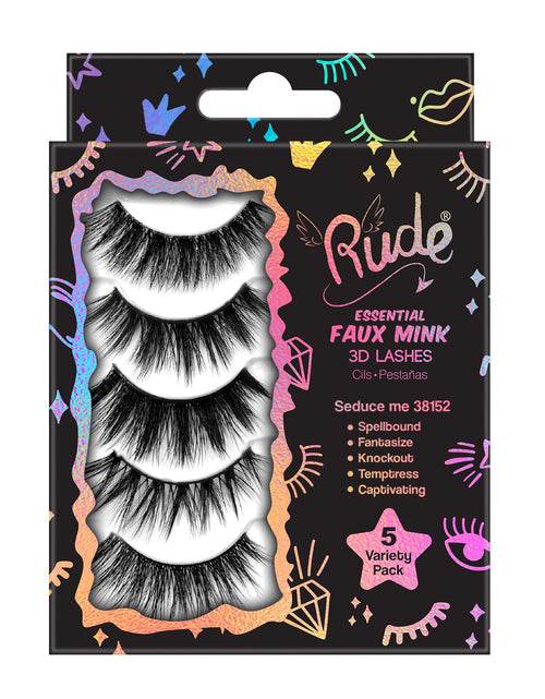 Load image into Gallery viewer, Rude Essential Faux Mink 3D Lashes 5 Multi-Pack - Seduce Me
