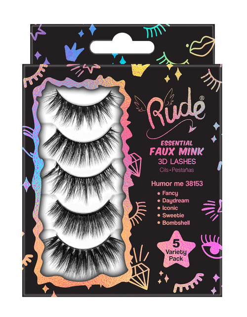 Load image into Gallery viewer, Rude Essential Faux Mink 3D Lashes 5 Multi-Pack - Humor Me
