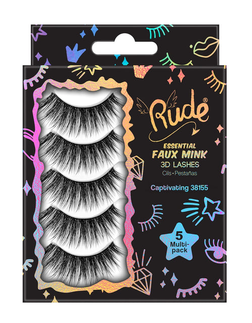 Load image into Gallery viewer, Rude Essential Faux Mink 3D Lashes 5 Multi-Pack - Captivating
