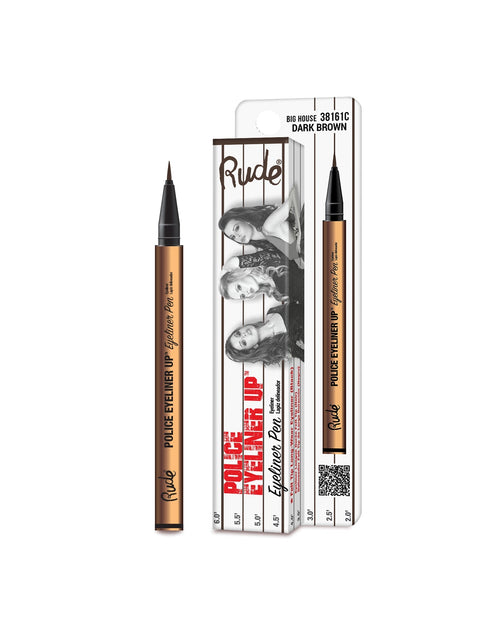Load image into Gallery viewer, RUDE Police Eyeliner Up Eyeliner Pen - Big House (Dark Brown) CARDED
