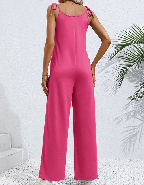 Load image into Gallery viewer, Scoop Neck Tie Shoulder Jumpsuit
