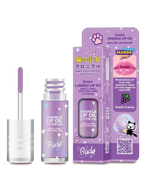 Load image into Gallery viewer, RUDE Manga Sparkle Lip Oil - Grape
