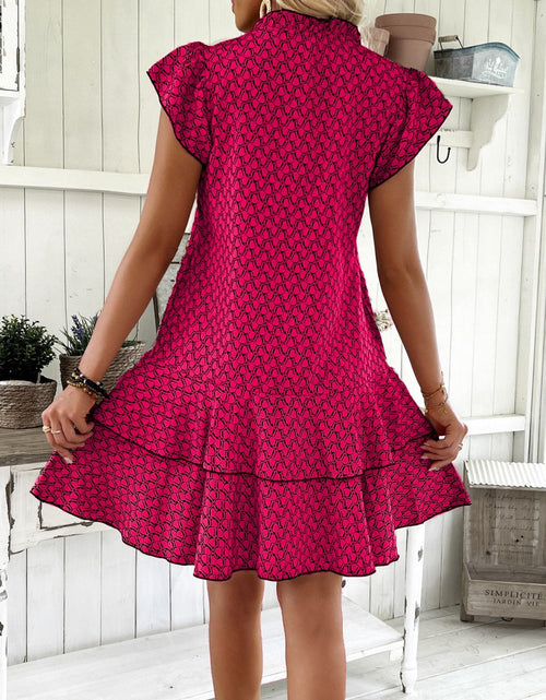 Load image into Gallery viewer, Full Size Ruffled Layered Printed Mini Dress Plus Size
