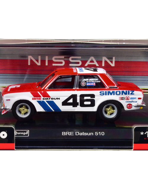 Load image into Gallery viewer, Datsun 510 #46 John Morton Red and White "BRE (Brock Racing Enterprises)" "Race" Series 1/43 Diecast Model Car by Bburago

