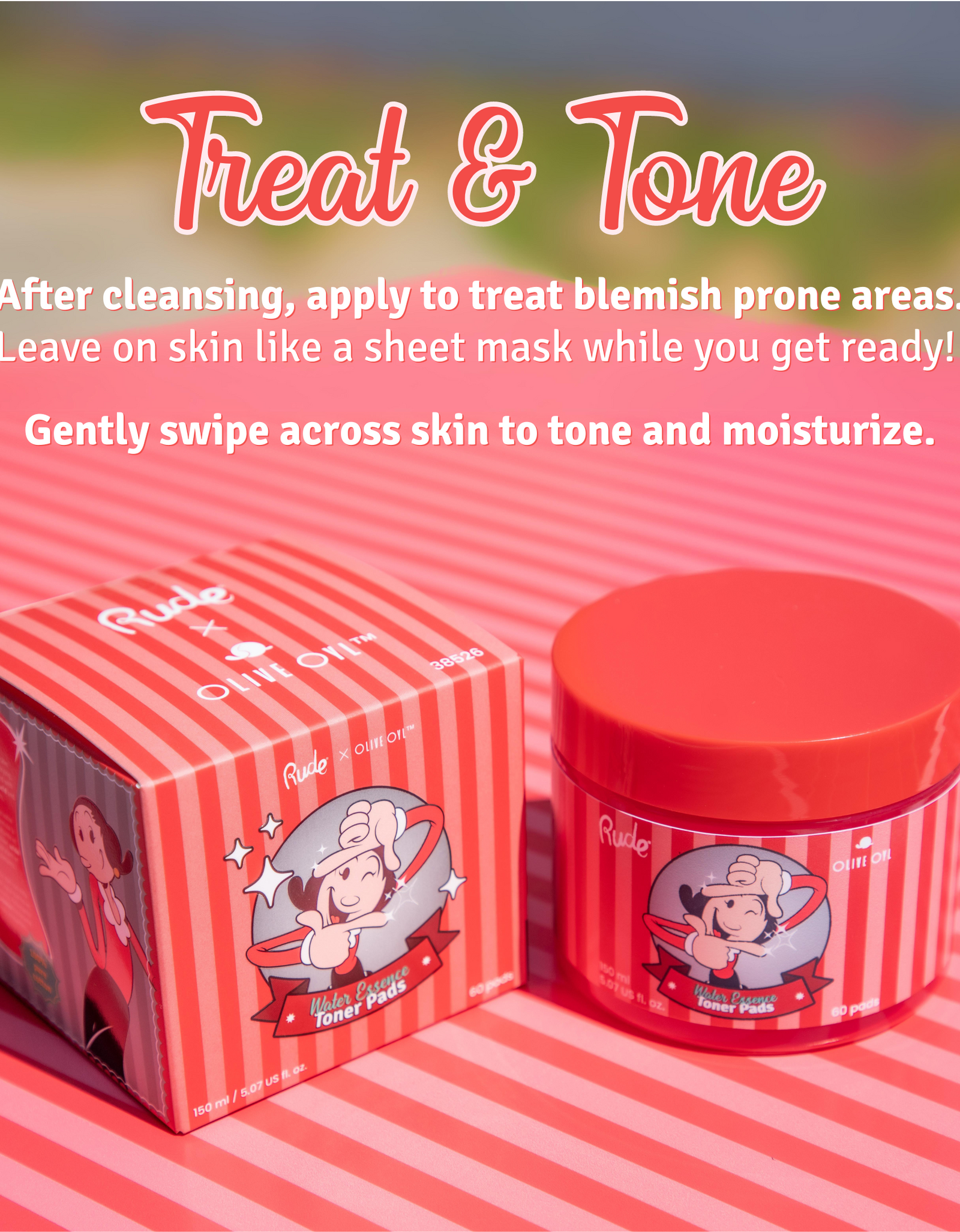 RUDE Olive Oyl Water Essence Toner Pads - Toner Pads