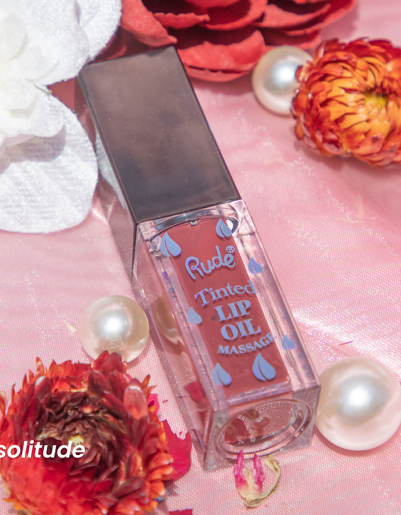 RUDE Lip Oil Massage Tinted & Plumping Lip Oil - Solitude