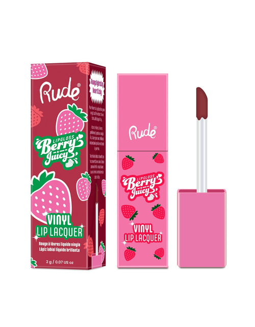 Load image into Gallery viewer, RUDE Berry Juicy Vinyl Lip Lacquer - Berrylicious
