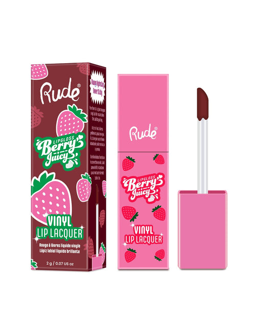 Load image into Gallery viewer, RUDE Berry Juicy Vinyl Lip Lacquer - Cocoa Berry
