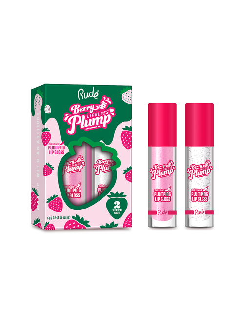 Load image into Gallery viewer, RUDE Berry Plump Plumping Lip Gloss Duo - Pink Sugar / Crystal Clear Duo
