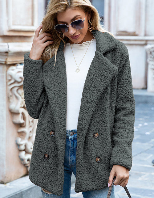 Load image into Gallery viewer, Ivy Lane Full Size Lapel Collar Sherpa Coat
