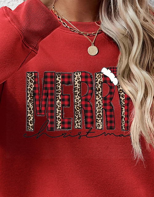 Load image into Gallery viewer, MERRY CHRISTMAS Round Neck Long Sleeve Sweatshirt
