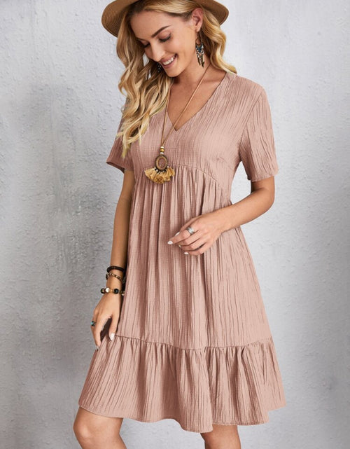 Load image into Gallery viewer, Full Size V-Neck Short Sleeve Dress
