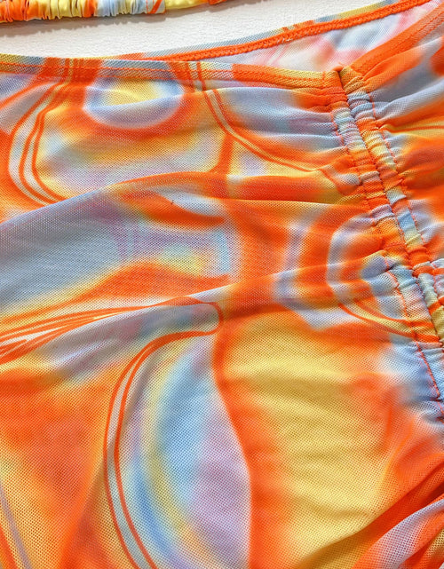 Load image into Gallery viewer, Multicolored Drawstring Ruched Three-Piece Swim Set
