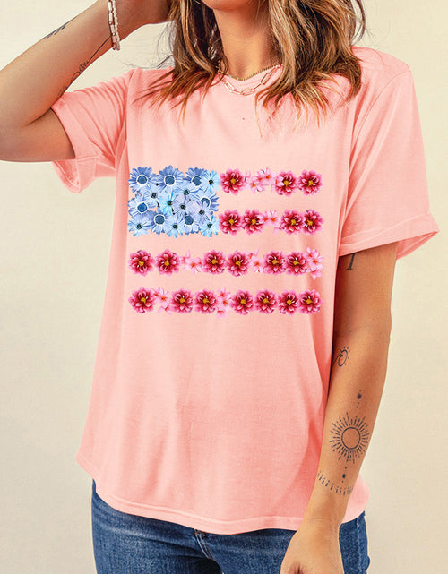 Load image into Gallery viewer, Graphic Round Neck Short Sleeve T-Shirt
