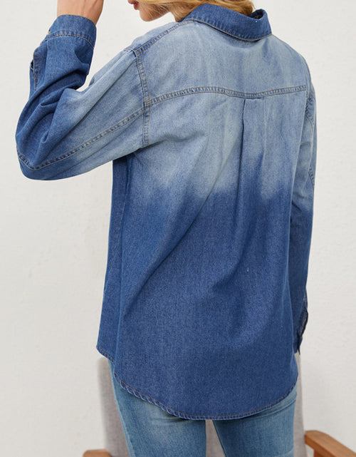 Load image into Gallery viewer, Button Up Long Sleeve Denim Jacket
