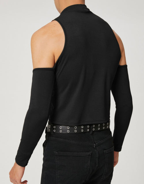 Load image into Gallery viewer, Men's Full Size Mock Neck Cold Shoulder T-Shirt Plus Size

