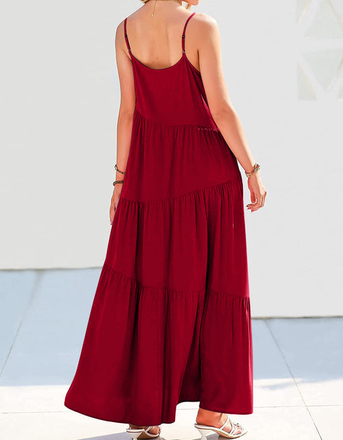 Load image into Gallery viewer, Full Size Ruched Tiered Spaghetti Strap Dress
