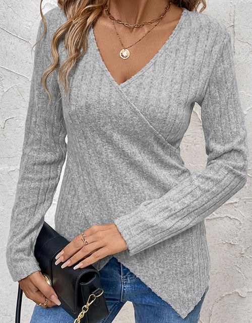 Load image into Gallery viewer, Perfee Surplice Long Sleeve T-Shirt
