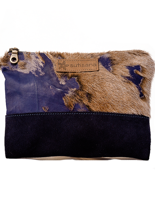 Load image into Gallery viewer, Funky Cowhide Pouchlet by SutiSana
