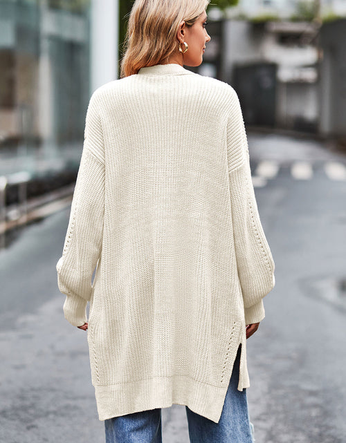 Load image into Gallery viewer, Open Front Dropped Shoulder Longline Cardigan
