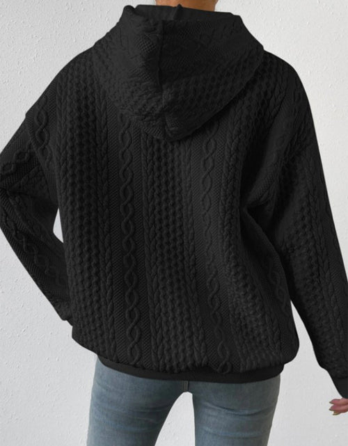 Load image into Gallery viewer, Drawstring Drop Shoulder Long Sleeve Hoodie
