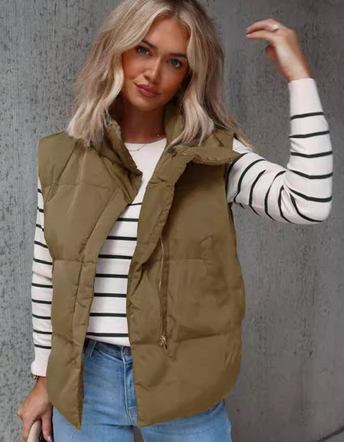 Load image into Gallery viewer, Zip Up Vest Coat with Pockets
