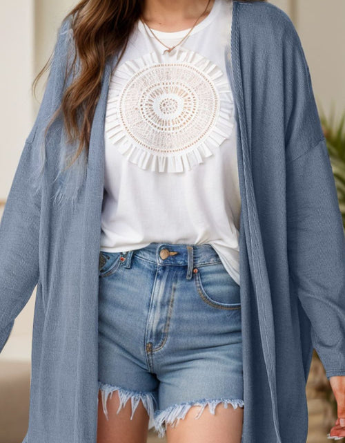 Load image into Gallery viewer, Slit Open Front Long Sleeve Cover Up

