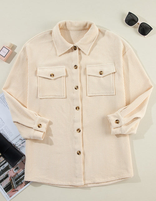 Load image into Gallery viewer, Pocketed Button Up Dropped Shoulder Shacket
