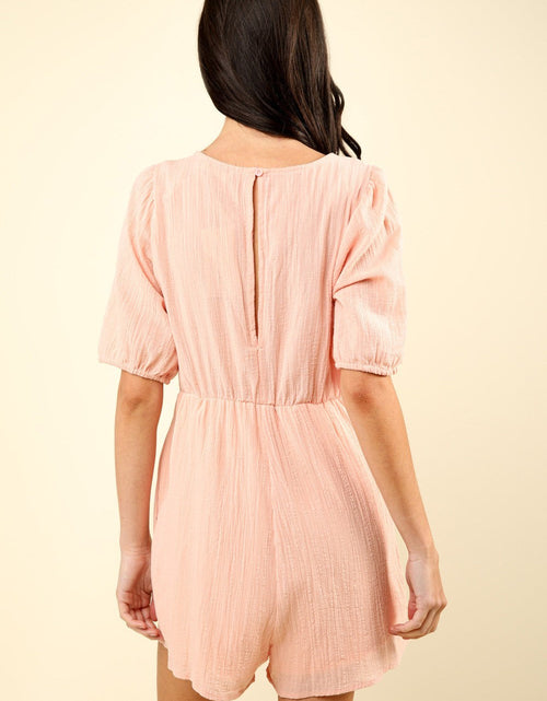 Load image into Gallery viewer, VERY J Lace Detail Puff Sleeve Romper with Pockets
